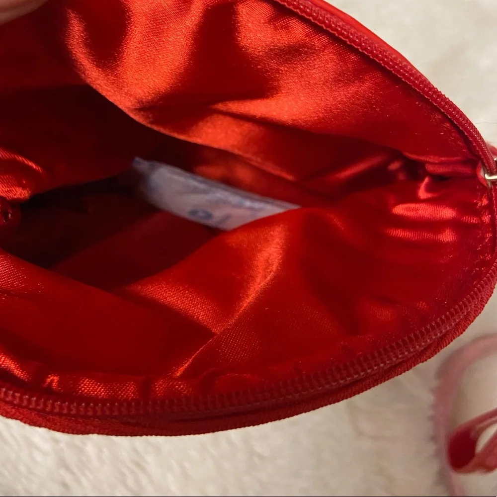 New Giorgio Armani Beaute red snap zippered wristlet - Picture 7 of 10